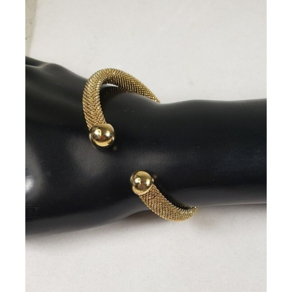 Fossil 7" Bracelet Gold Tone Wrap Bracelet with Polished Gold Ball - Picture 2 of 12